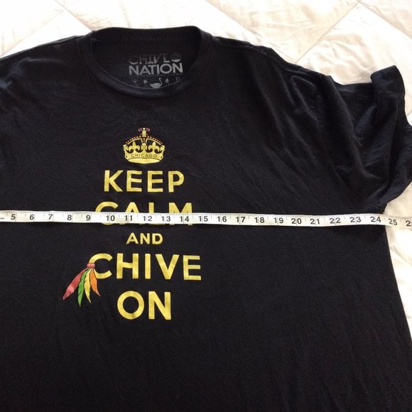 CHIVE NATION T Shirt Men's 3XL Black Keep Calm And Chive On Graphic Short Sleeve - Picture 6 of 7